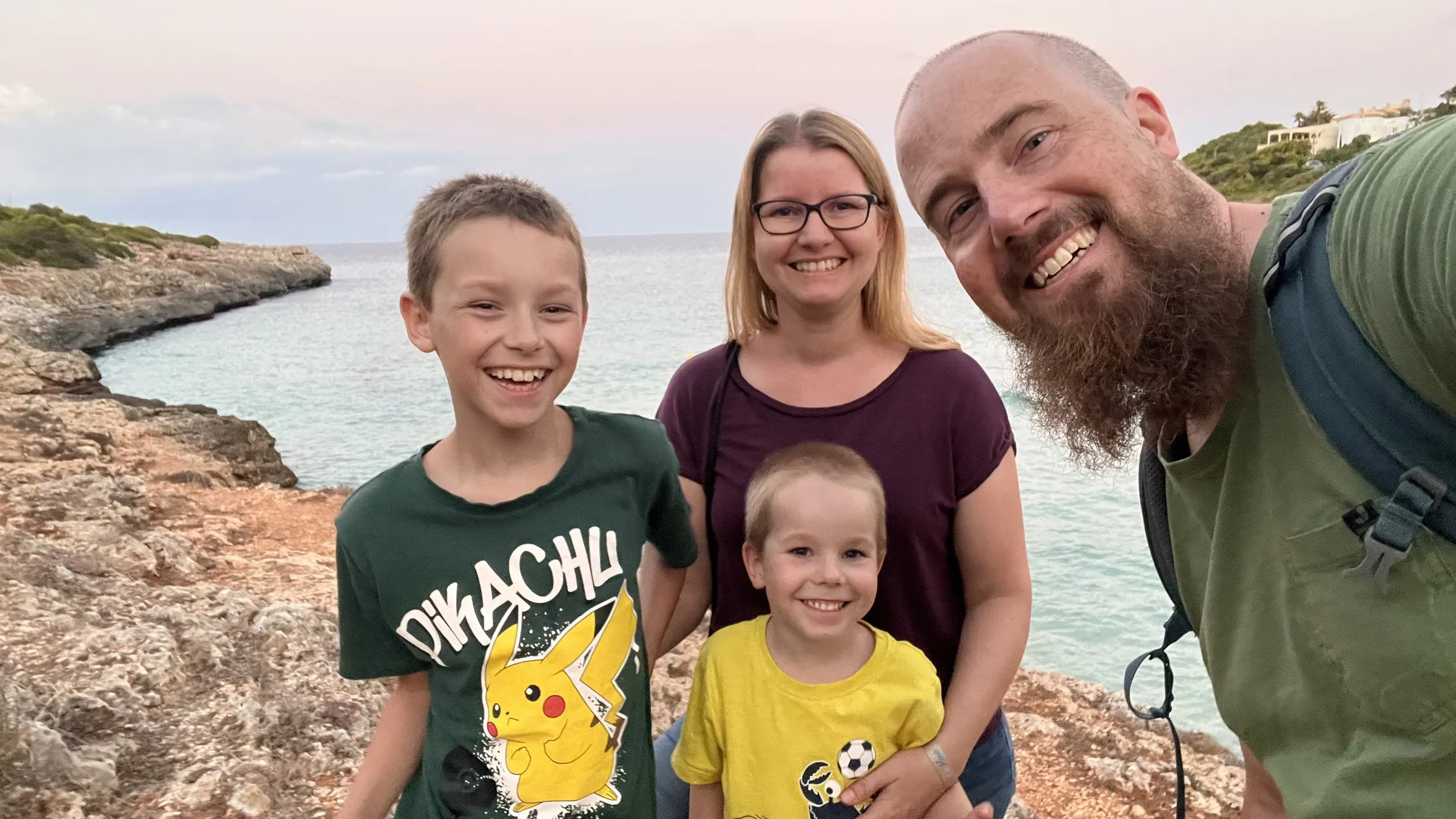Christian with his family at the coast